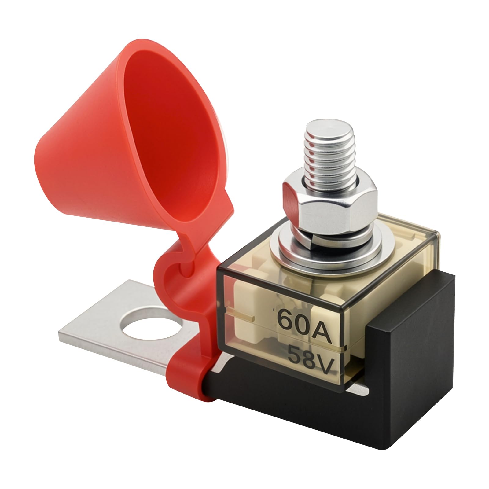 MRBF IP66 Waterproof Terminal Fuse Block, 58V DC Rated Battery Fuse for Marine Applications (60A)