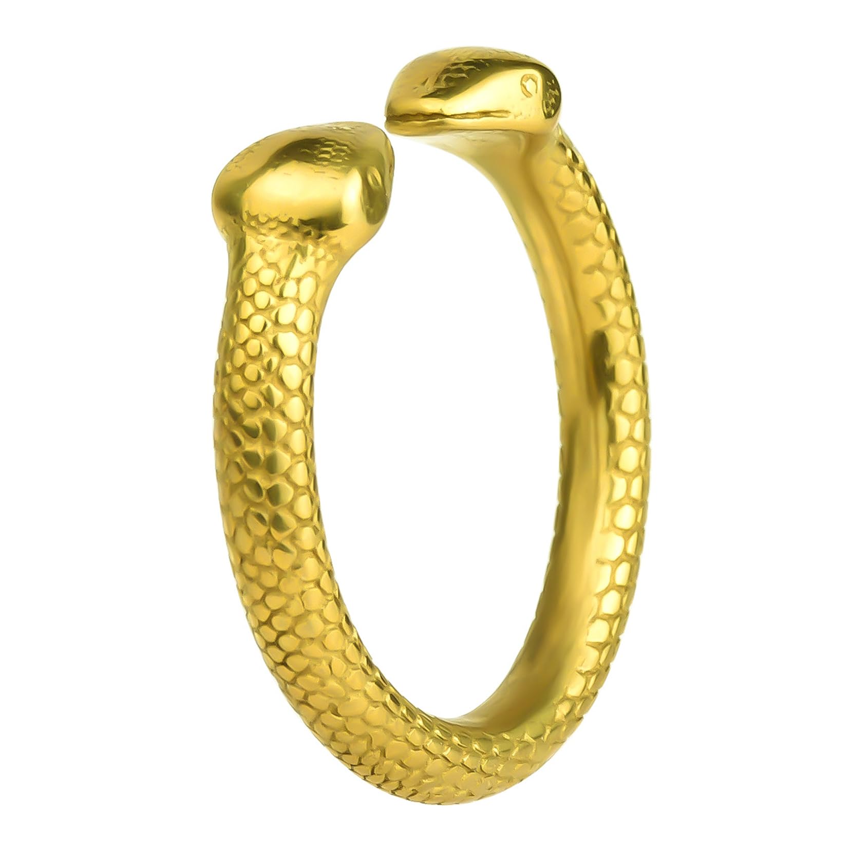 Yemaxコックリング ペニスリング 金属 304ステンレス製蛇頭型の開口設計cock ring アダルトグッズ 男性用 ペニスリングsex toys男性for menペニス リング φ23mmグランスリング防水ペ二スリング温冷プレイ-金色