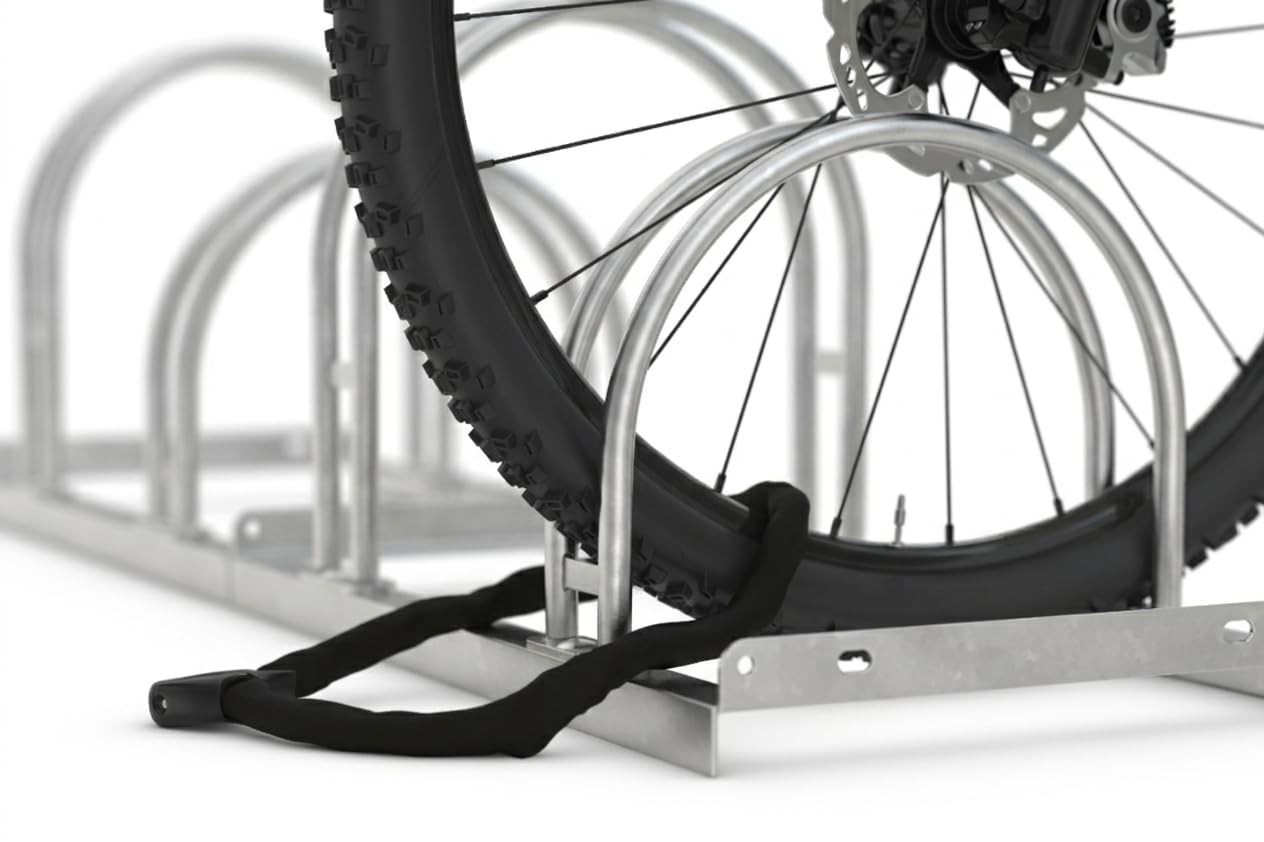 Bogenparker 5052 | Fahrradständer für 2 Fahrräder | einseitig | Freiaufstellung | Abwechselnde Hoch-/Tiefeinstellung | erweiterbar | Fahrradparker Bodenparker Mehrfachständer Bügelparker | Dreifke®