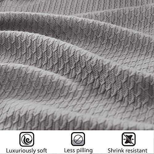 Image of Madison Park 100% Egyptian Cotton King Size Bed Blanket for Summer Grey