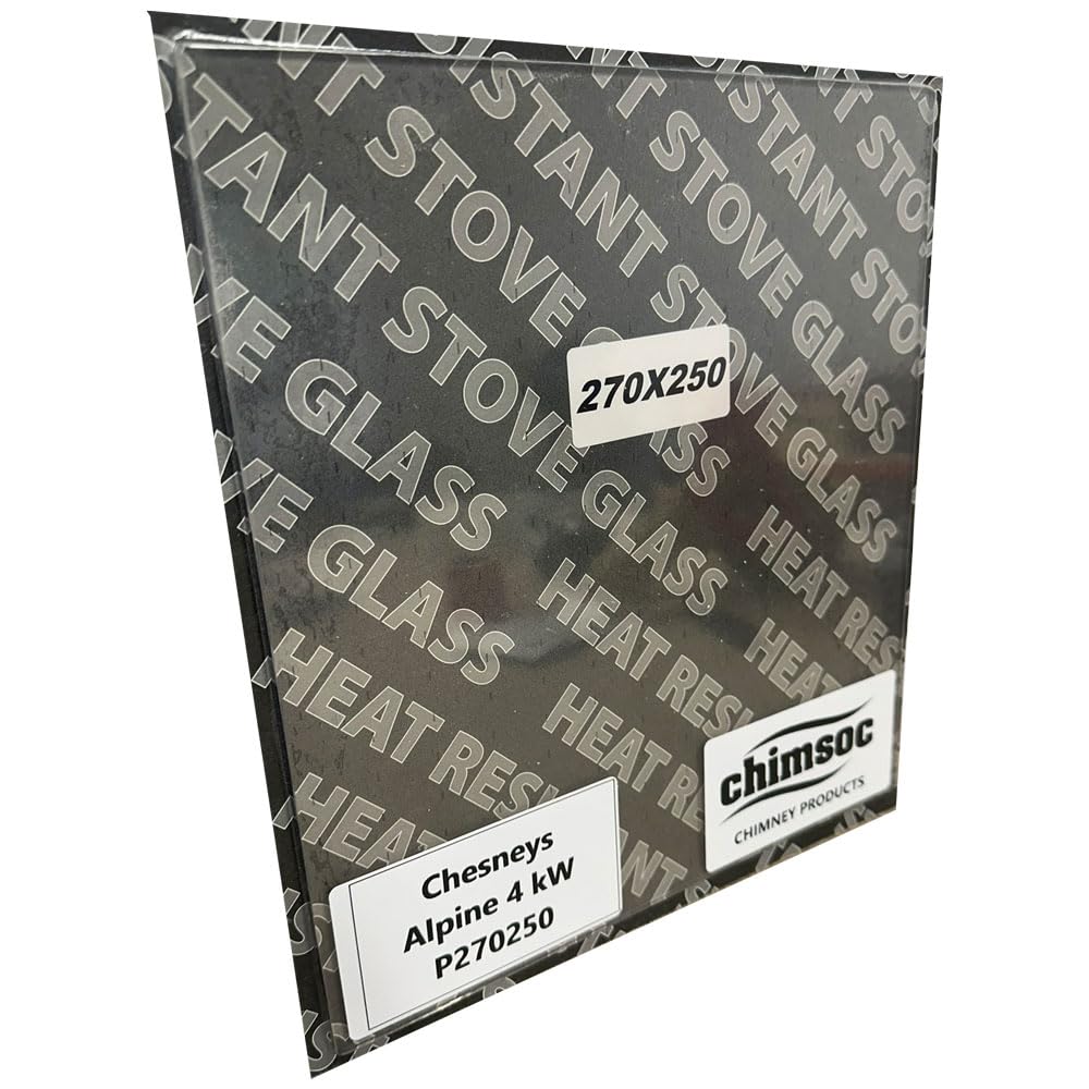 Chimsoc Clear Replacement Stove Glass - Chesneys Alpine 4 Kw (270Mm X 250Mm Rectangular)