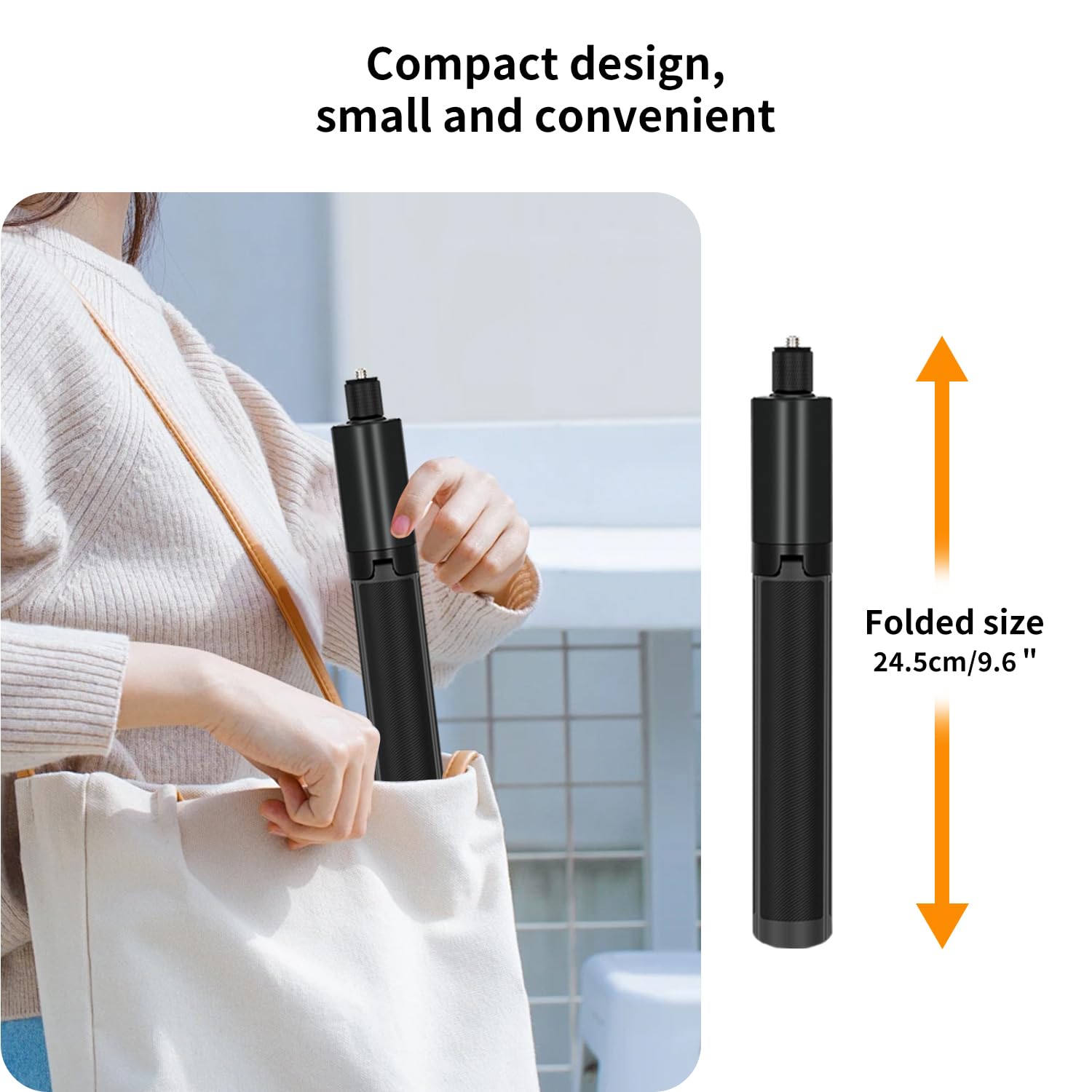 Perche à Selfie Extensible Pour Caméra D’action - Aluminium Léger - Pour Insta 360 X3, GO 2, ONE RS - 23 à 120 Cm