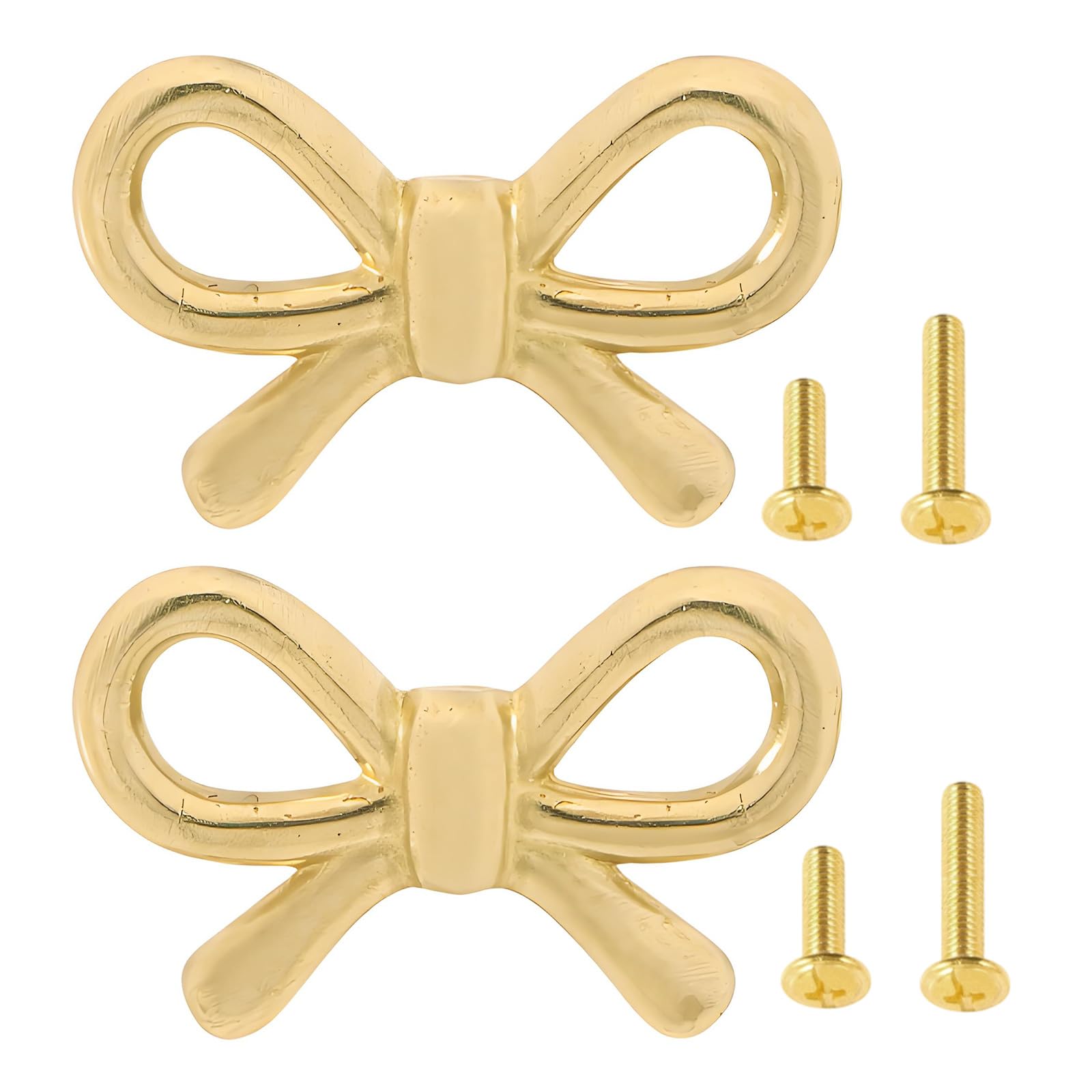 Murye Primary Color Cabinet Pull Brass Dressers Knob Unique Bowknot Shape Drawer Door Pulls Handles Kitchen Bedroom Furniture Hardware Bowknot Shape Drawer Handles Dressers Replacement
