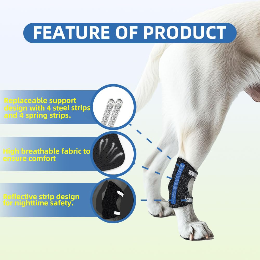 Dog Knee Brace for Torn ACL Hind Leg and Luxating Patella Canine Rear Hock Joint Support, Joint Injury and Sprain Protection - Image 3