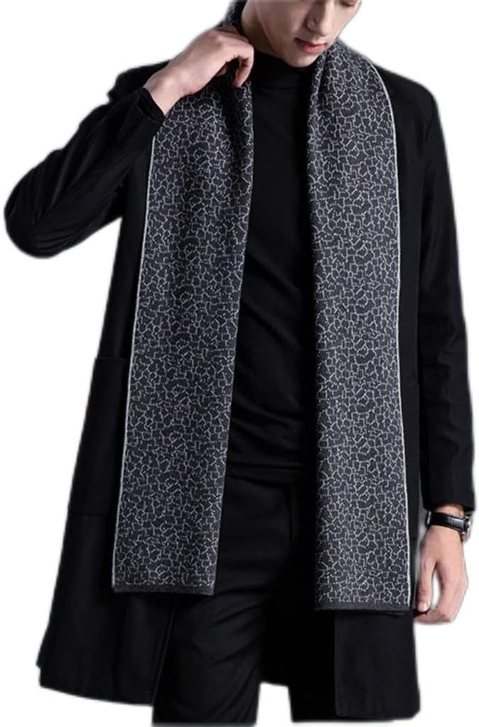 JSEIAJB Men's Scarf Winter Classic Versatile Neckwear Boy's Gift Warm In Autumn And