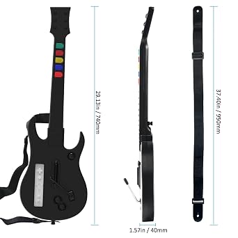 NBCP Wireless Guitar Controller for Wii, Compatible with Guitar Hero & Rock Band 2