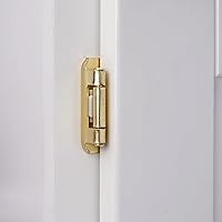 Vista 3 de DecoBasics - Juego de 20 bisagras de gabinete de oro cepillado con superposición de 1/2 pulgada para puertas de gabinete (10 pares) – Bisagra