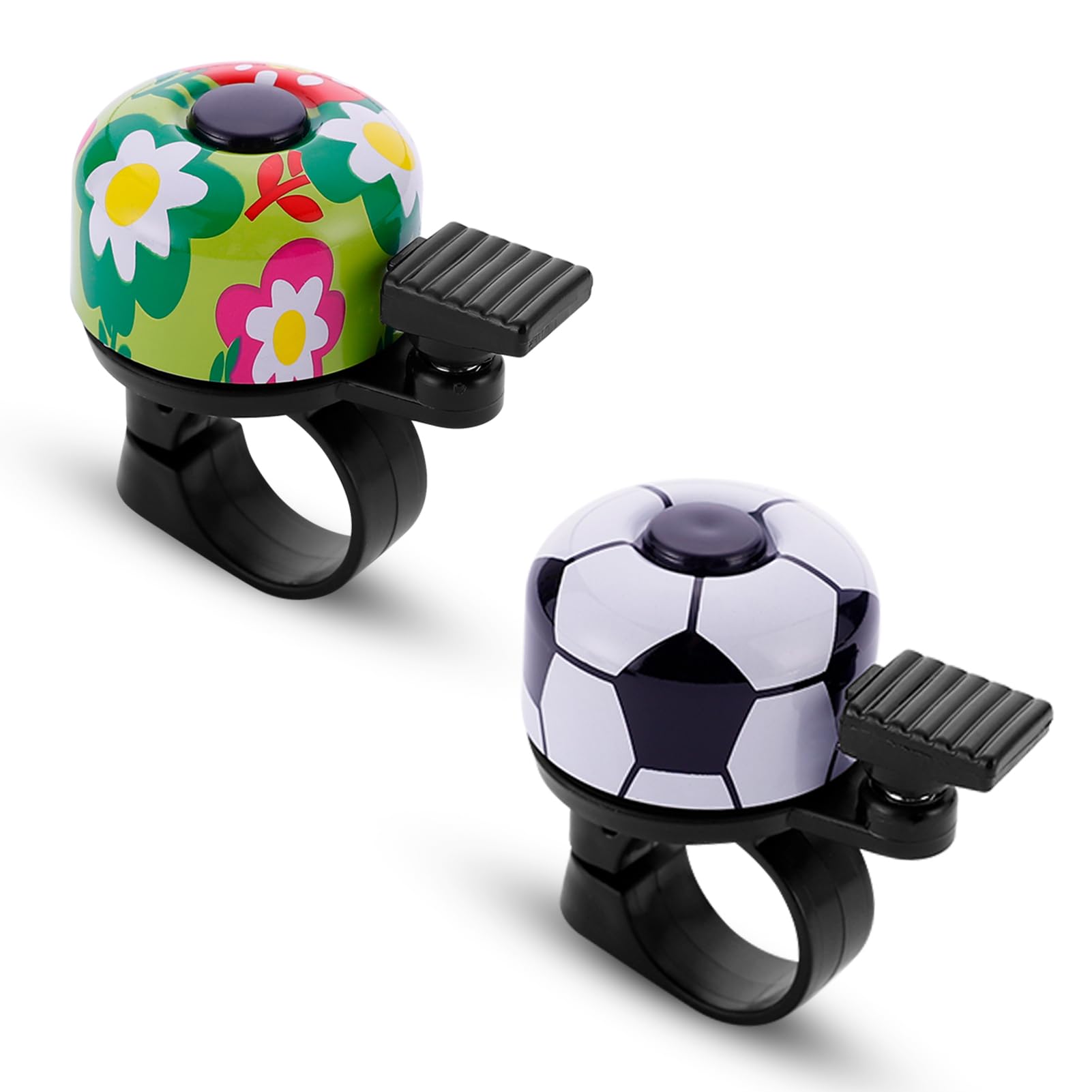 Paliston Bike Bell Bicycle Bell Crisp Sound for Adults Kids Boys Girls Flower & Football