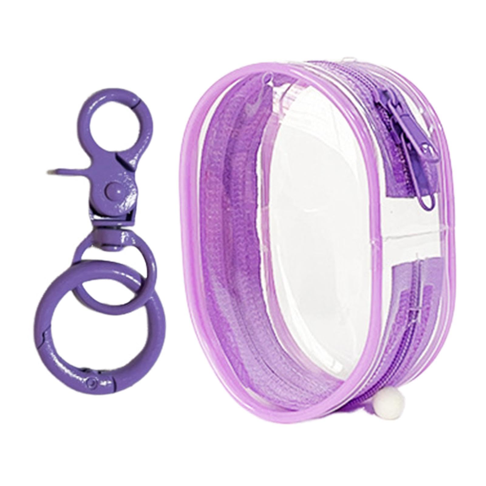Clear Figure Display Bag With Keychain - Portable Doll Storage and Carrying Case, Figures Container With Zipper for Small Items