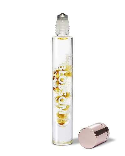 Blossom Aceite de perfume roll-on Rollerball con ingredientes naturales + aceites esenciales, infundido con flores reales, fabricado en Estados