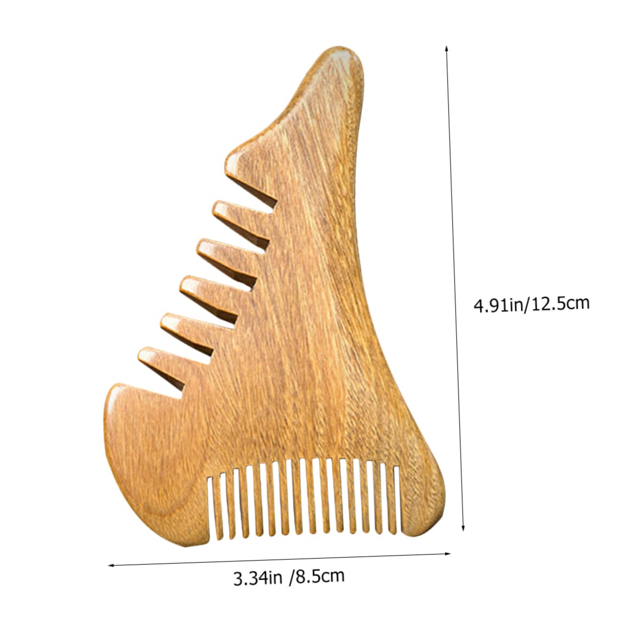 Peine de madera de sándalo Peine de madera Bigote Cabello Madera Estático Desenredante natural Masajeador de cuero cabelludo de madera Barba Cabeza estrecha Sin peines domésticos portátiles Peine con