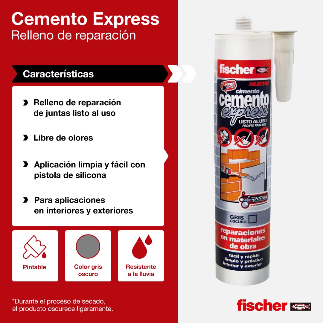 Fischer - Cemento Express Grigio Scuro 310 ml