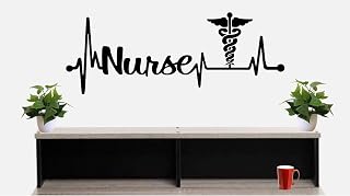 Nurse Caduceus Heartbeat Lifeline Wall Decal Sticker BG 502