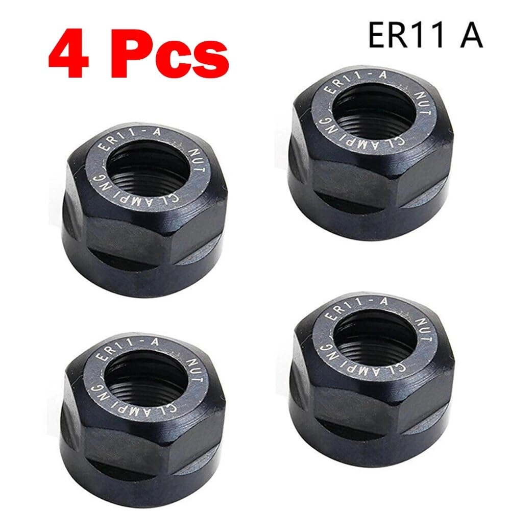 4 szt. M14 * 0,75 mm metalowa nakrętka mocująca tuleję zaciskową, nakrętka uchwytu typu ER11 A do uchwytu tokarskiego