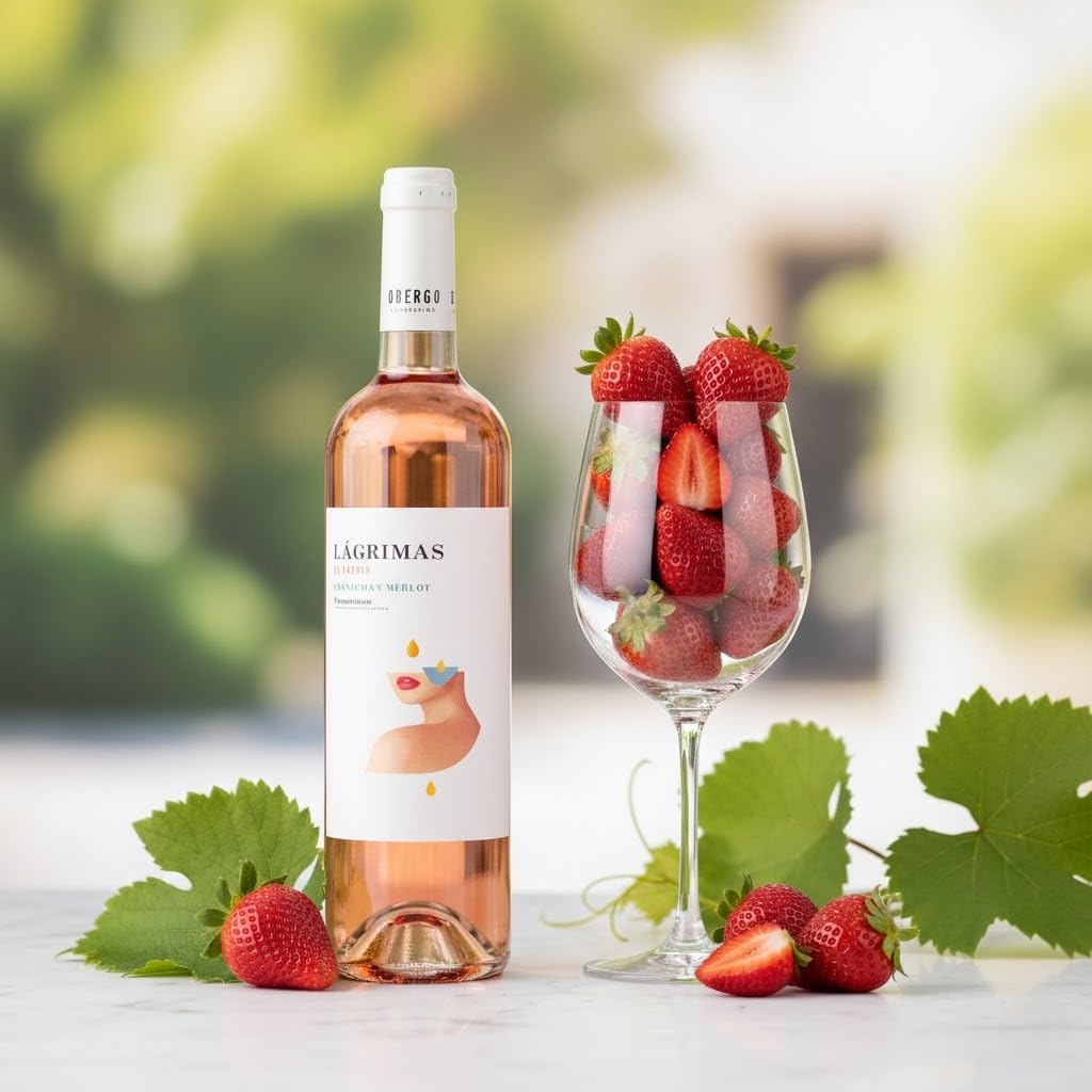 Lágrimas de Obergo 2022 | Vino Rosado D.O. Somontano | 100% Garnacha de Sangrado | Caja 6 botellas x 750 ml |Rosado Gastronómico