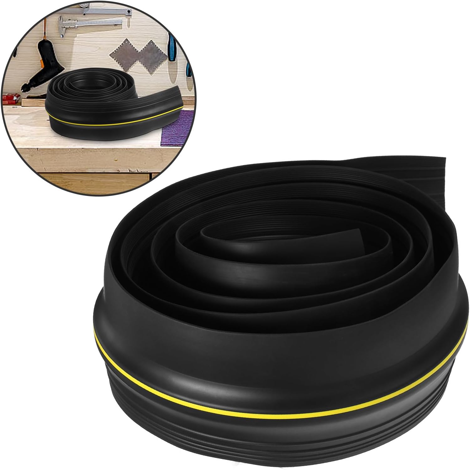 Garage Door Seal Bottom Rubber Threshold Seal Solid 2-Meter Weatherproof Strip for Garage Door Floor Weather Sealing