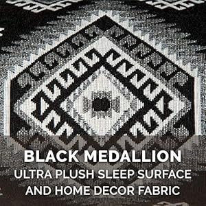   Furhaven-Pillow-Dog-Bed-for-MediumSmall-Dogs-w-Removable-Bolsters-Washable-Cover-Plush-Southwest-Kilim-Woven-Decor-Sofa-Black-Medallion-Medium