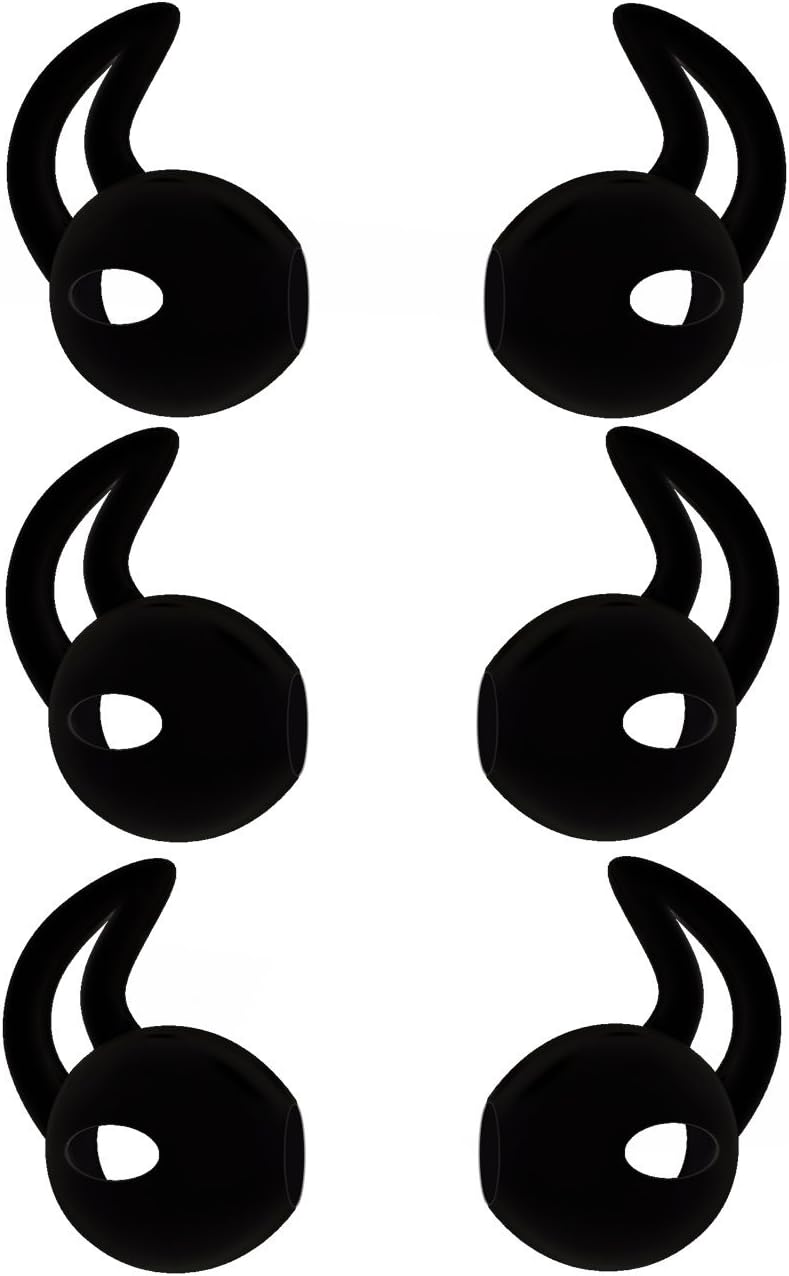 6pcs B-APL-OEP Left and Right Side Replacement Stabilizers Earhooks Wings Fins Eartips Adapters for Apple iPhone EarPods Earbuds Earphones with Remote and Mic - X 8 7 7+ SE 6 6S 6+ 5 5s 5c iPod iPad