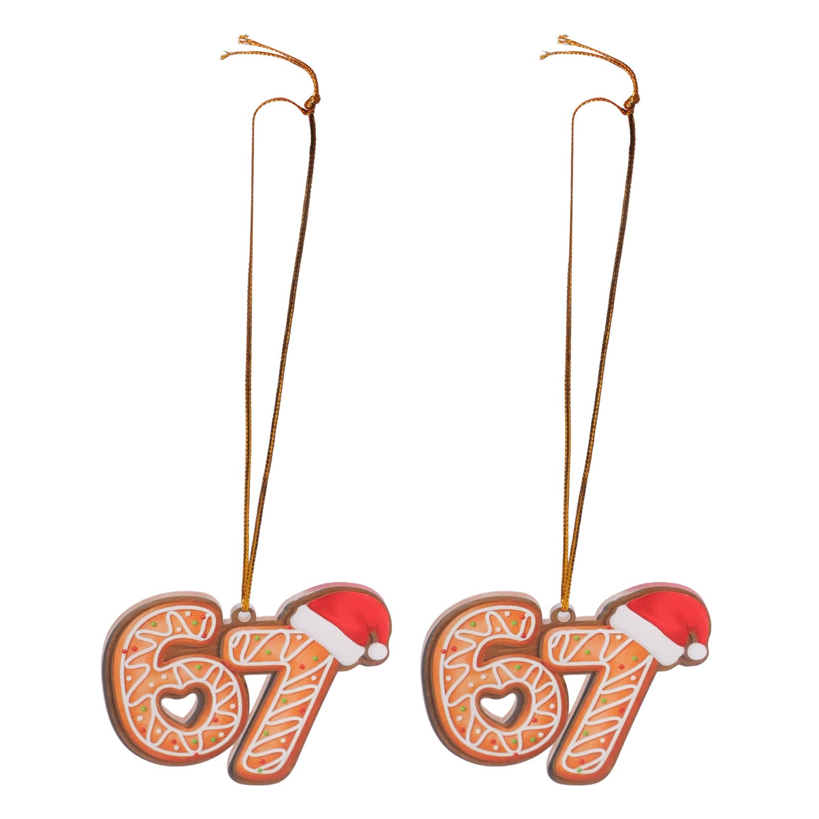 67 Number Decoration with Hanging Cord Funny Festival Accent for Indoor Outdoors Christmas Tree Home Parties Humorous Holiday Acrylic Decoration