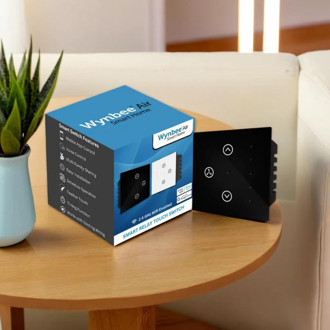 Wynbee Air FAN Relay Wifi Smart Touch Switch With Fan Module & Fan Speed Control, No Hub Required, Retrofit, Compatible with Alexa, Google Home & Wynbee Smart Home App (White) (B0D5BHPQ6H) Amazon Price History, Amazon Price Tracker