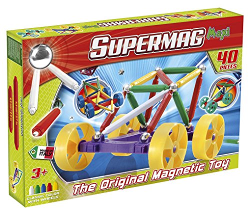 Supermag Toys- Maxi Wheels 40 Gioco di Costruzione Magnetico, 105