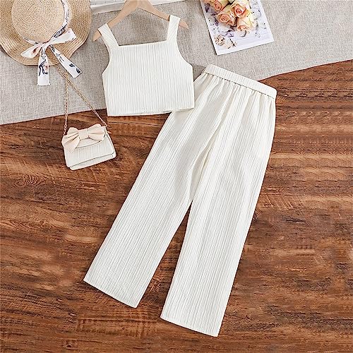 Camiseta regata sem mangas para meninas de 8 a 12 anos e meninas de 6 meses, Branco, 8 Anos