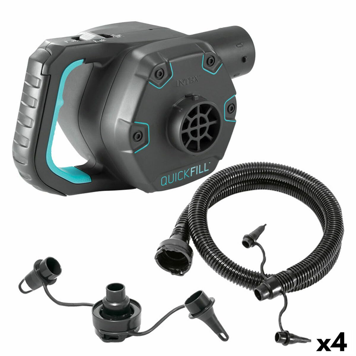 Intex Bomba de Aire Eléctrica Quick Fill Invertible 220-240 V 4 Unidades