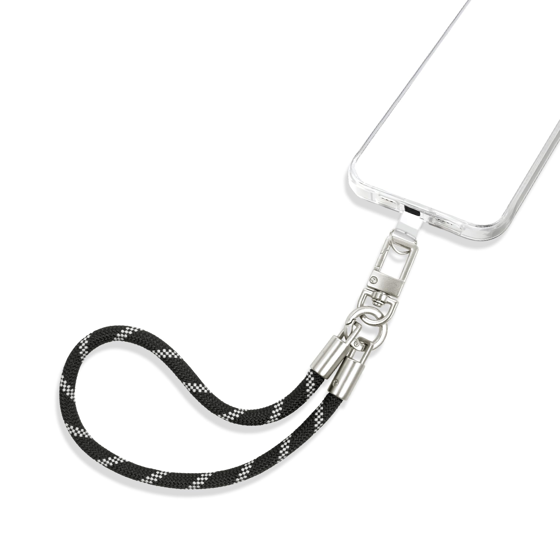 groov e Braided Phone Wrist Lanyard - Universal Adjustable Smartphone Wristlet Strap for Phone Cases - Black