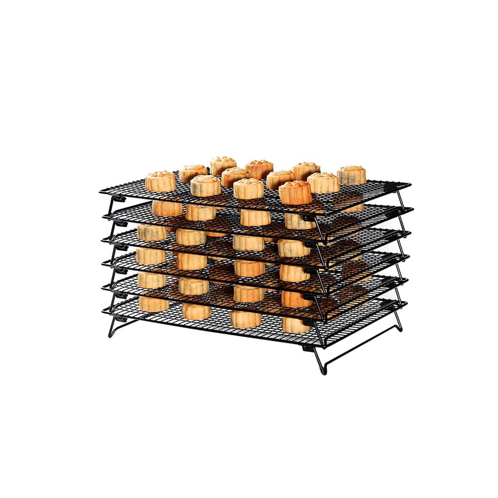 XMING Juego de Rejillas for Enfriar Pasteles, Rejilla for Enfriar Galletas y Pan, Red de enfriamiento for llovizna y Mousse, Herramientas for Hornear (Size : Six)