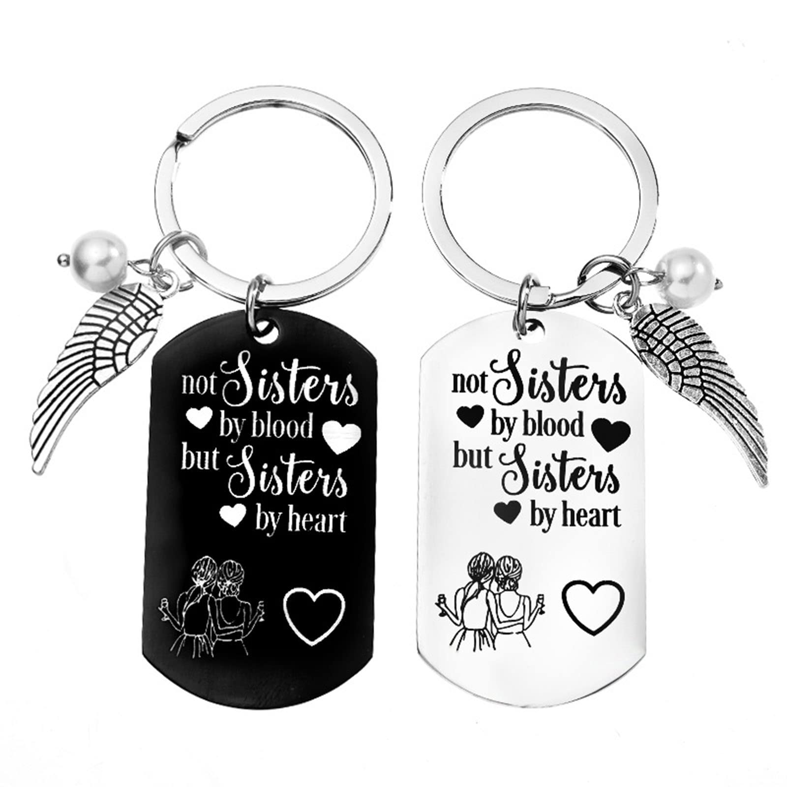 Limtula Wing Keychain Not Sisters by Blood But Sisters by Blood But Sisters by Heart-Best Friendship Keychain
