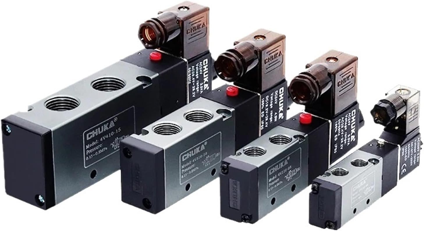 4v210 4V210 08 4v110-06 4v310-10 4v410-15 Thickened Pneumatic Solenoid Valve 12V 24V DC AC 110V 220V(4V310-10,DC24)