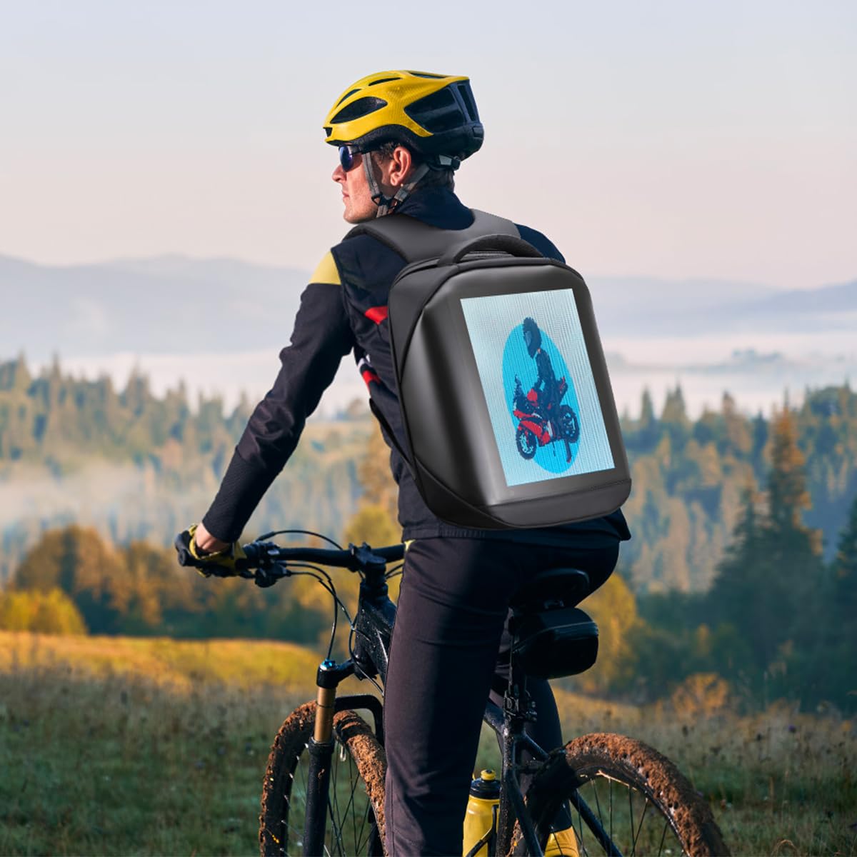 Raoaoqoon Led Backpack With App Controlï¼Œ Upgrade FHD Color Screen Programmable 17 Inch Laptop Backpack, Waterproof led bag, Travel Backpack, Motorcycle Backpack,Gifts