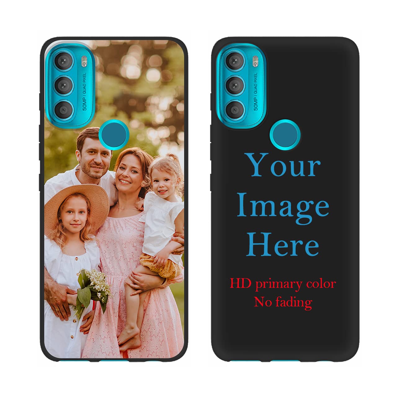 Custom Phone Case for Motorola Moto G71 5G,Customized Personalized Photo Text Name Phone Case Anti-Scratch Soft Protective TPU Phone Cover Black