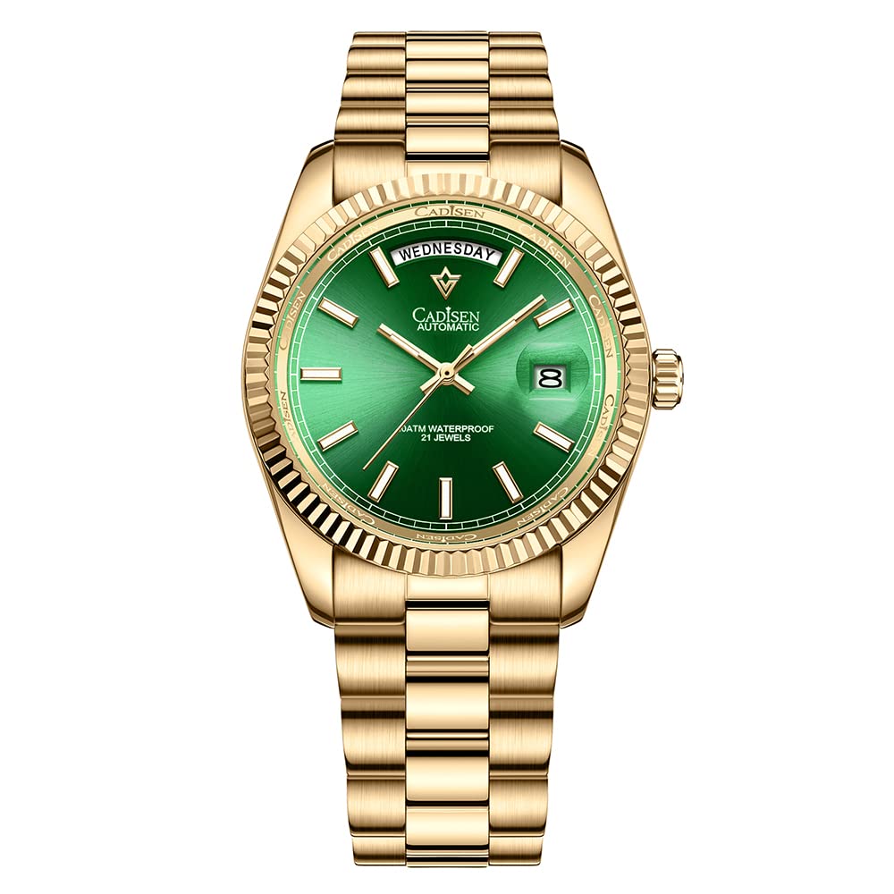 CADISEN Automatik Uhr Herren Mit Gangreserve Automatik Saphirglas Wasserdicht Edelstahlarmband Beiläufig