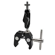 Super Clamp Mount with Dual Ball Head Magic Arm Heavy Duty Plastic Crab Compatible with GoPro, DJI Action 2, Insta360, Canon Nikon Sony Cameras, Field Monitor, LED Light, Microphone, Tube, Tripod