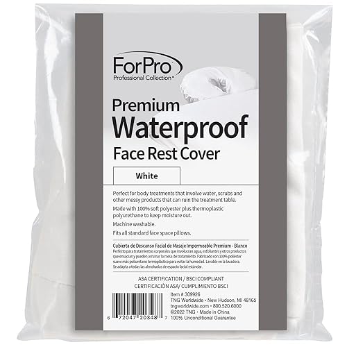 Miniatura 2 de ForPro Premium - Funda impermeable para reposacabezas y mesas de masaje, lavable a máquina, color blanco