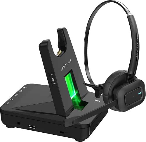 INNOTALK - Desk Phone Wireless Headset with RJ9 Adapter, 12-Hour