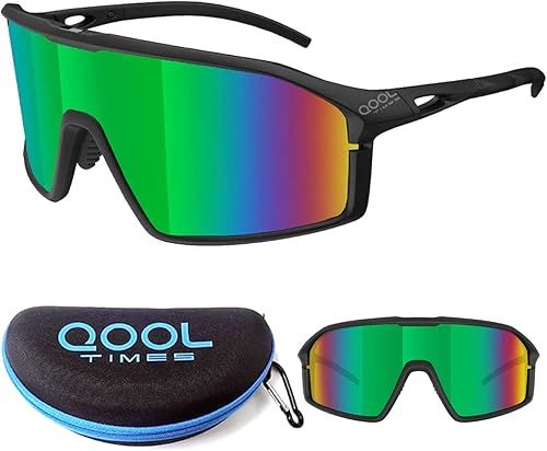 Miniatura 1 de QOOL TIMES Vive tus lentes de sol polarizados de ciclismo para hombres y mujeres, voleibol, correr, golf, MTB y deportes al aire libre