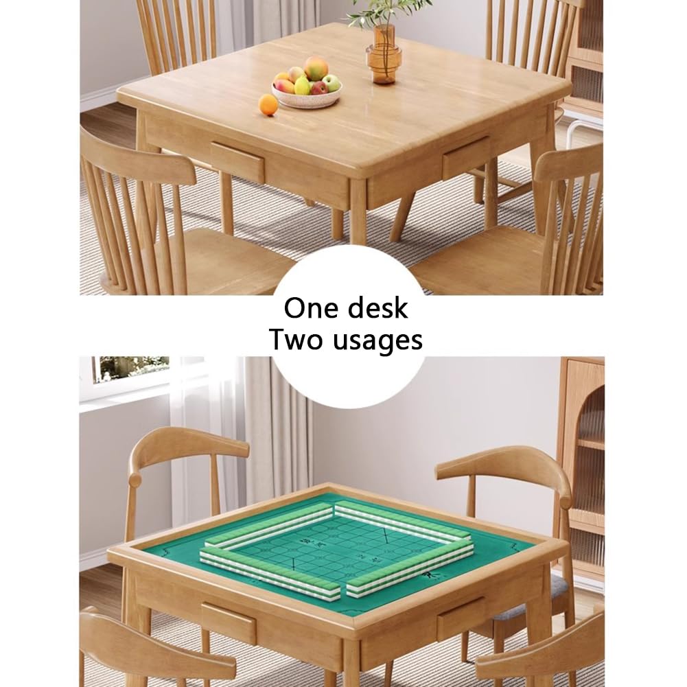 Tavolo Mahjong, tavolo da gioco di carte quadrato staccabile per 4 giocatori, in legno con cassetti, design multifunzionale, gambe rimovibili