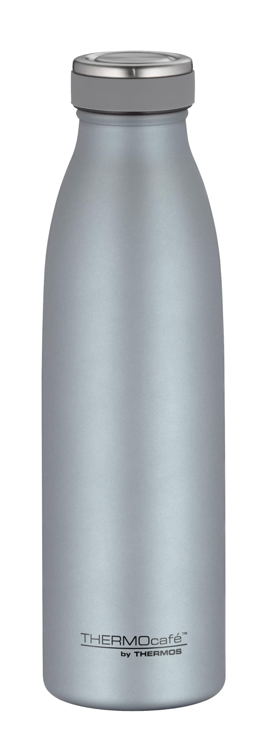 THERMOcafé by THERMOS TC Bottle Ice Blue Mat 0.50 L, Insulated Flask Made of Stainless Steel, Carbonated Proof, 12 Hours Hot 24 Hours Cold, Leak-Proof, for School, On The Go and Office
