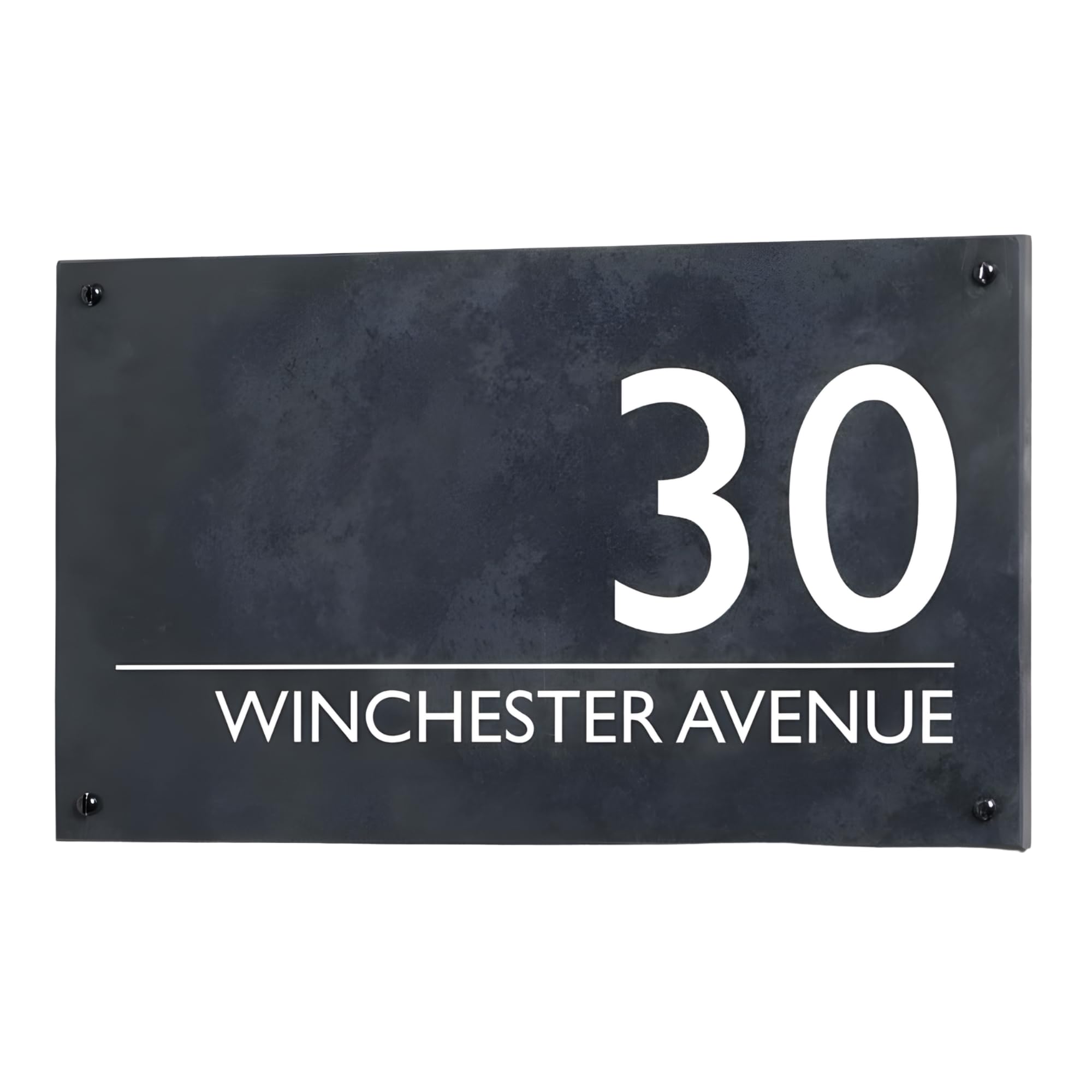Engraved Slate House Sign | 20X35 cm Grey House Number Plaques | Personalised Home and Door Number Plaques NOT PRINTED, Easy Install House Signs for Outside, HOUSE SIGNS DIRECT