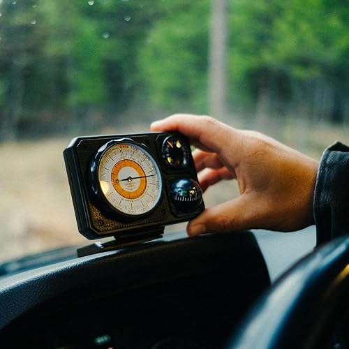Miniatura 5 de Sun Company Navigat'r 6 - Instrumento de tablero de seis funciones para coche y camión | Altímetro, barómetro, brújula de bola, termómetro, luz LED,