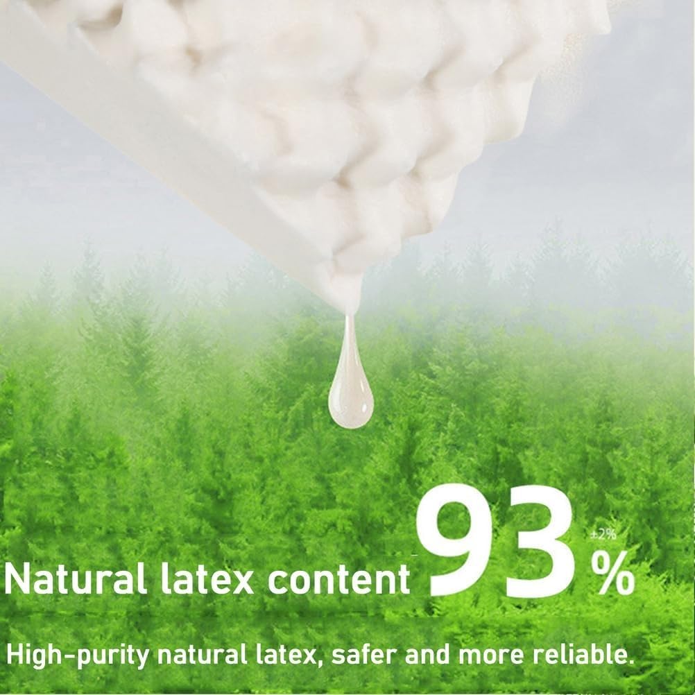 Naturlatex-Kissen for Erwachsene, Schlafbett-Schaumstoffkissen for Seiten-, Rücken- und Bauchschläfer, extra weicher, Abnehmbarer, atmungsaktiver Baumwollbezug