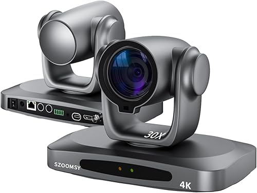 Cámara PTZ 4K 30X Zoom óptico AI seguimiento automático - Cámara de conferencia profesional con HDMI/3G-SDI/USB/POE IP Streaming para adoración de