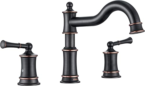 Grifo romano para bañera de montaje en cubierta para baño, boquilla clásica elegante y generalizada con 3 agujeros, cartucho de válvula de 2 manijas