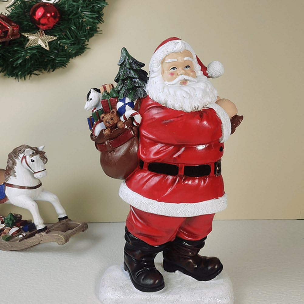 Figurine De Père Noël Debout, 1 Pièce, Statues De Père Noël en Résine, Ornement De Père Noël, Sculpture De Nick, Décorations De Centres De Table De Noël