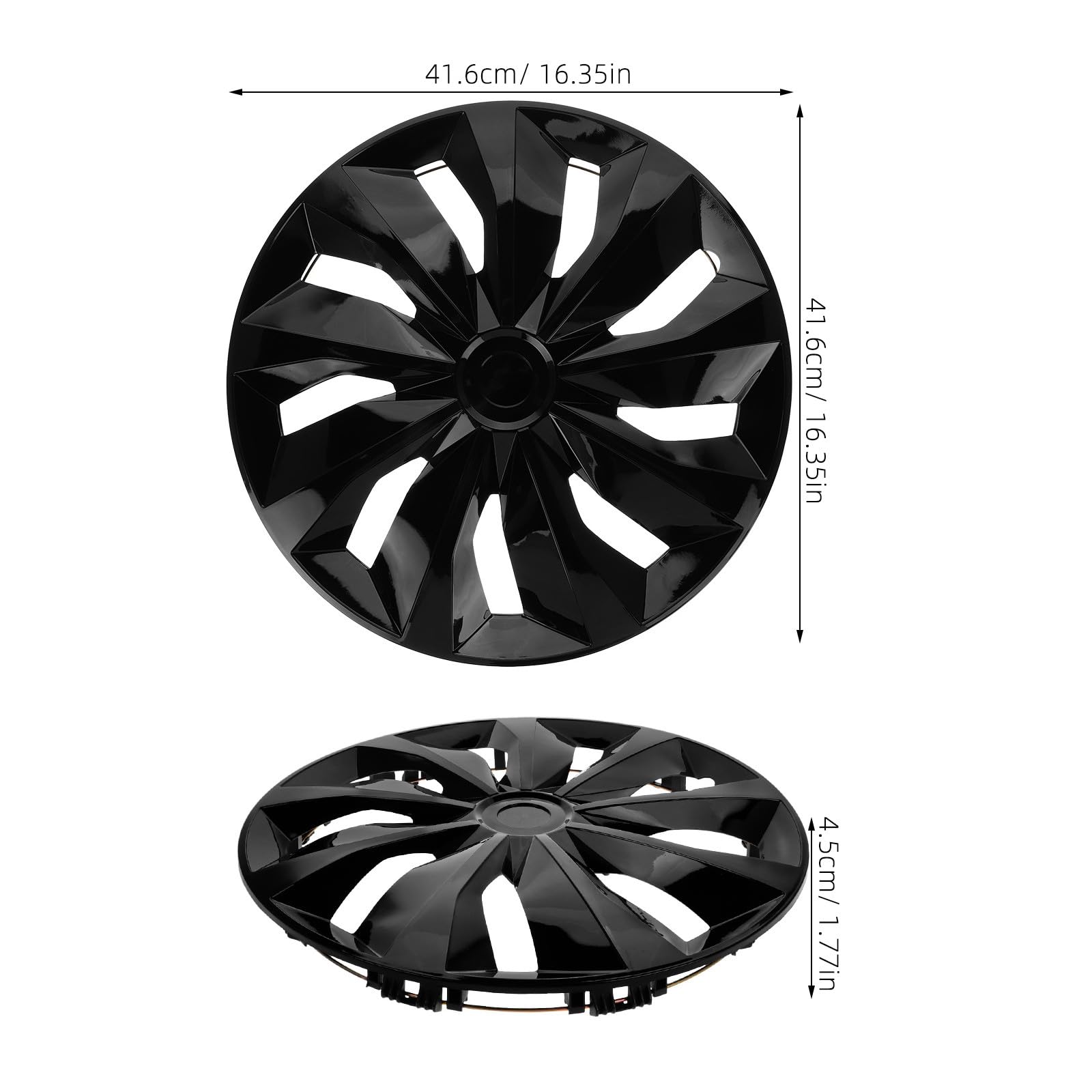 HEMOTON Enjoliveurs Universels de Roue Noir Brillant 15 Pouces en PP pour Voiture, Cache Jante Élégant et Robuste, pour L'extérieur Automobile Style Aléatoire