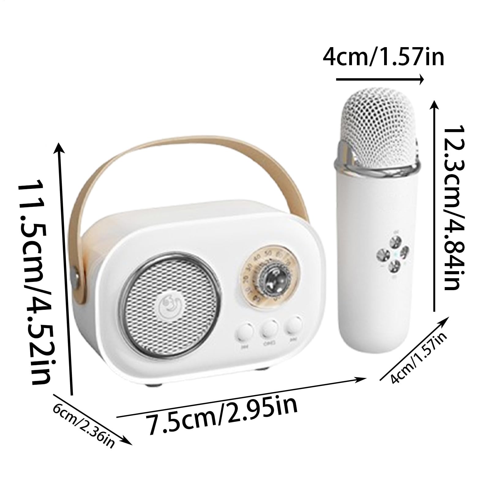 Karaoke wireless con altoparlante, karaoke con due rofoni, portatile | con cavo di ricarica, intrattenimento domestico