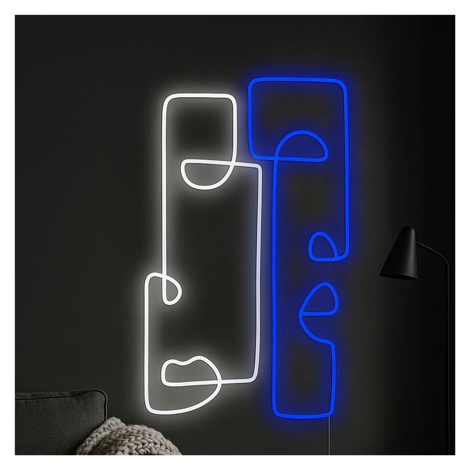 SHOUXI Sign Lamp Abstract Neon Sign, Suitable for Office Wall Decor with Dimmable 50cm