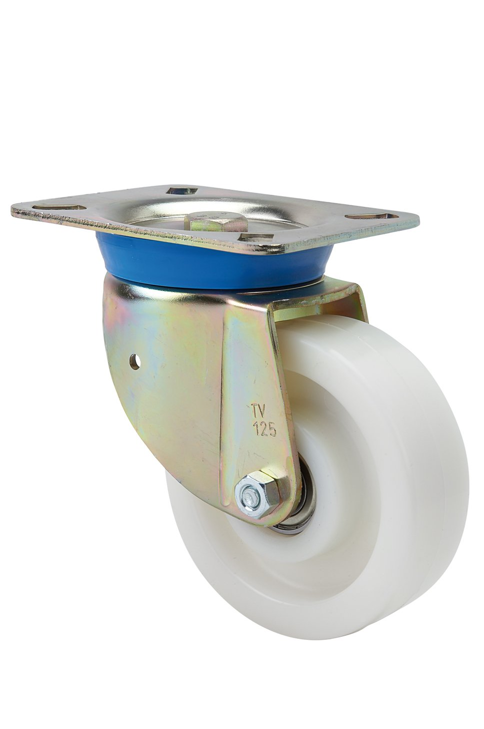 Satz Schwerlastrollen 80 mm TK 1.200 kg Bockrolle Lenkrolle Polyamidrad Gleitlager Anschraubplatte